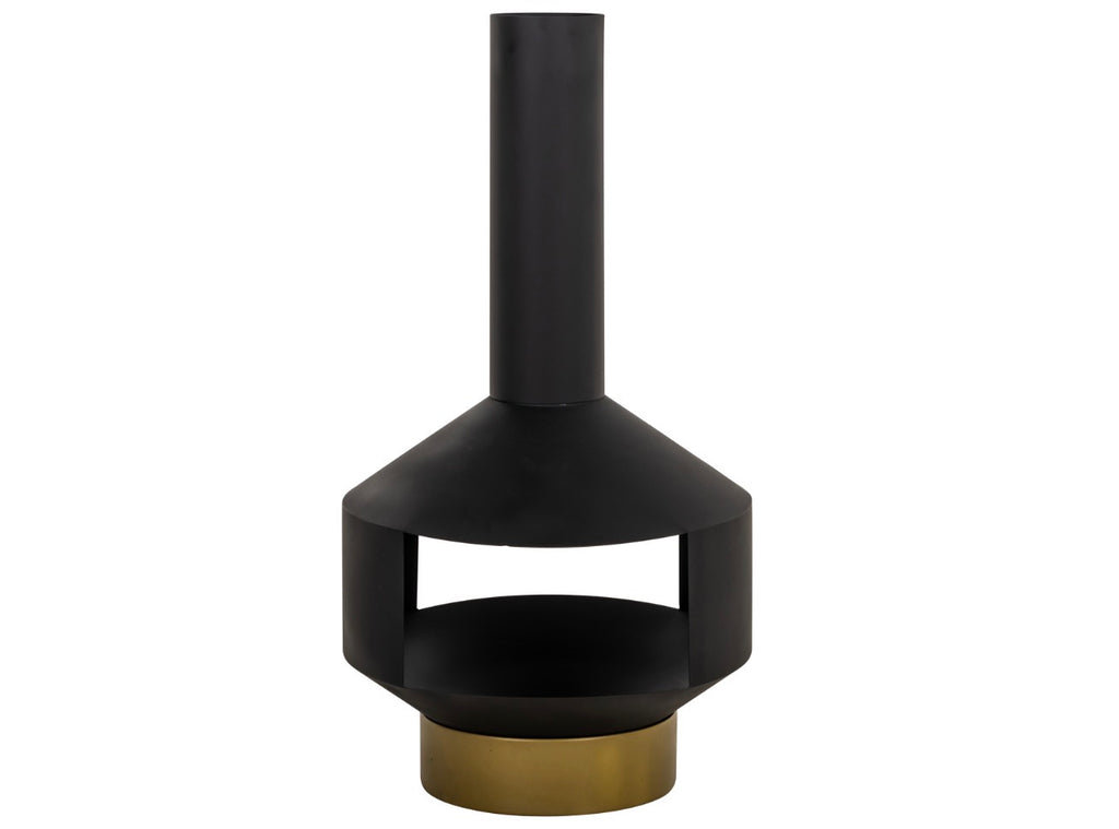 Quinn Black & Gold Outdoor Chiminea