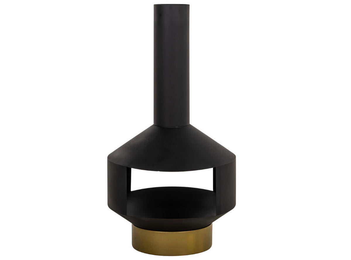 Quinn Black & Gold Outdoor Chiminea