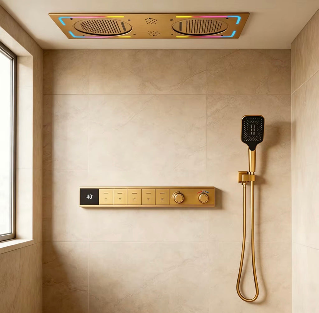 LUCIANO 5-FUNCTION THERMOSTATIC DUAL RAIN SHOWER SYSTEM