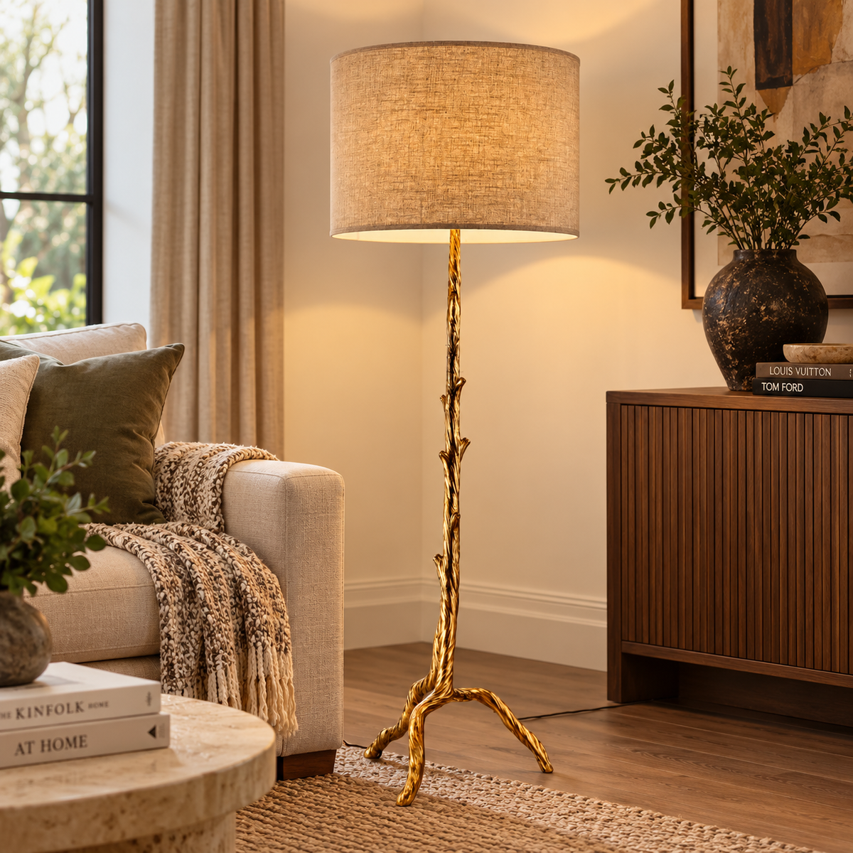 Matilda Brass Sculpture Floor Lamp