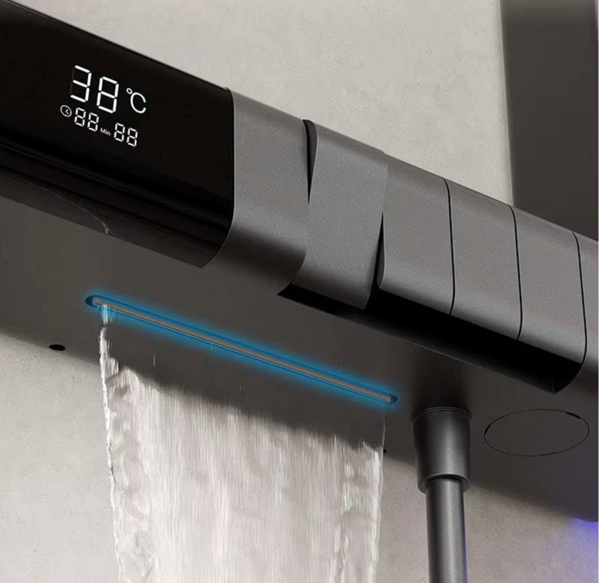 Bellara Thermostatic Waterfall Shower System with Digital Display