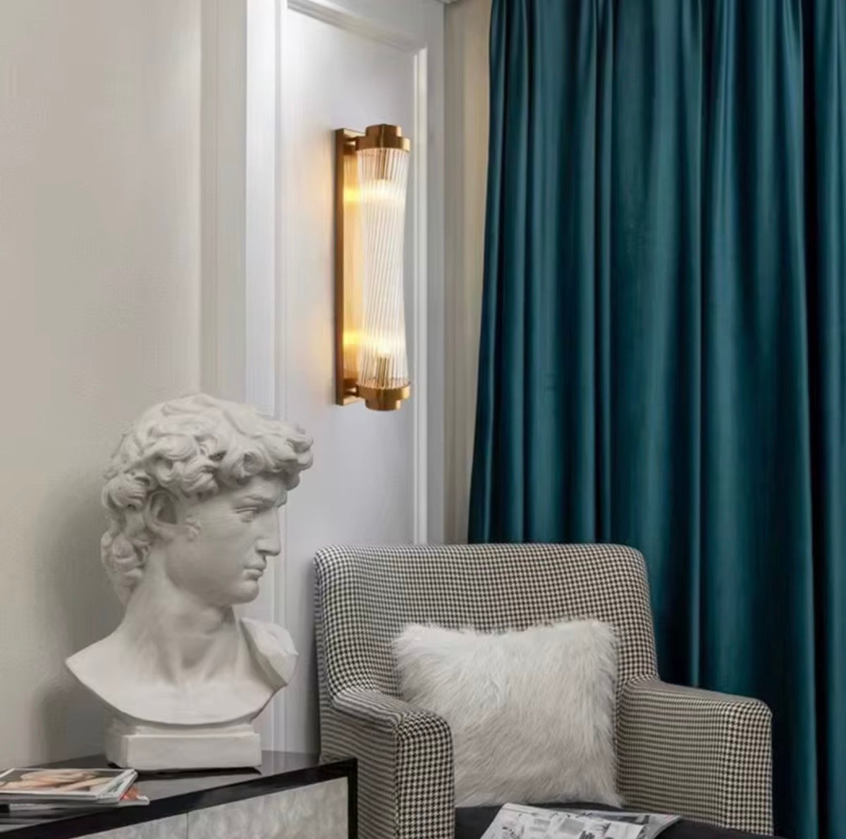 Lucienne Ribbed Glass Wall Sconce