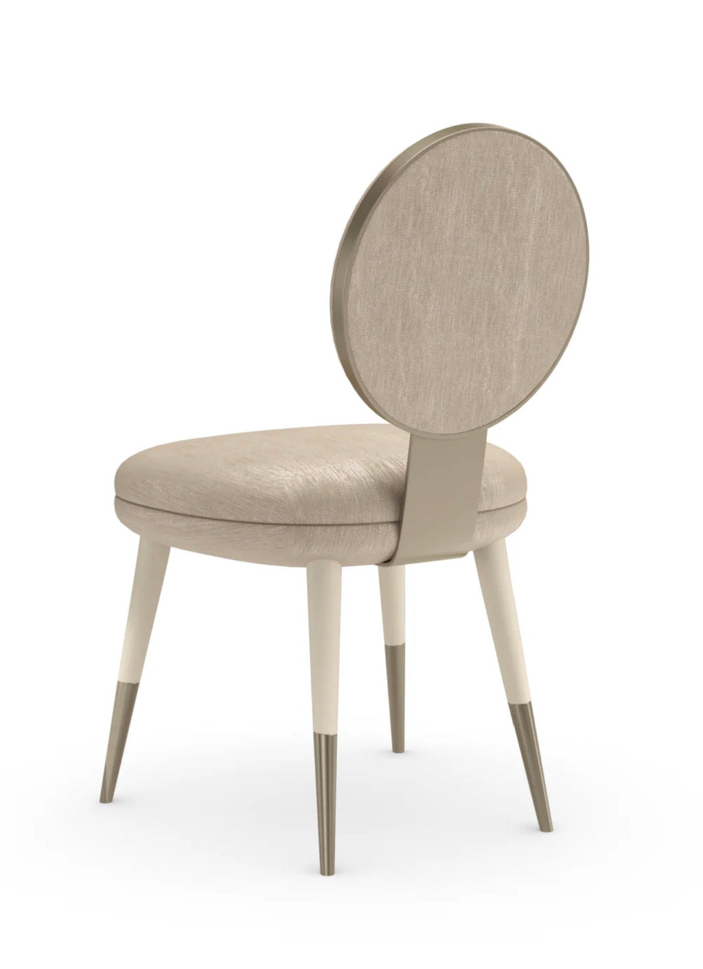 Casa Milano – Apollo Round Back Dining Chair (Ivory / Grey / Light Gold)