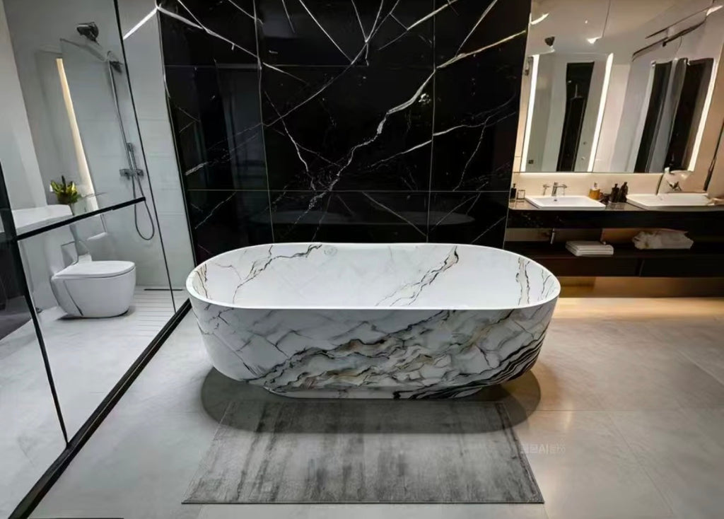BELLISSIMA CALACATTA VEIN ARTIFICIAL STONE FREESTANDING BATHTUB