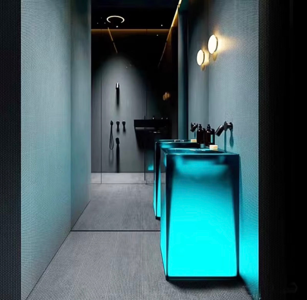 Ravello Illuminated Solid Surface Pedestal Sink