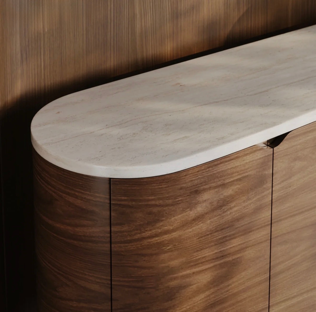 Fleur Natural Travertine Sideboard by Caracole