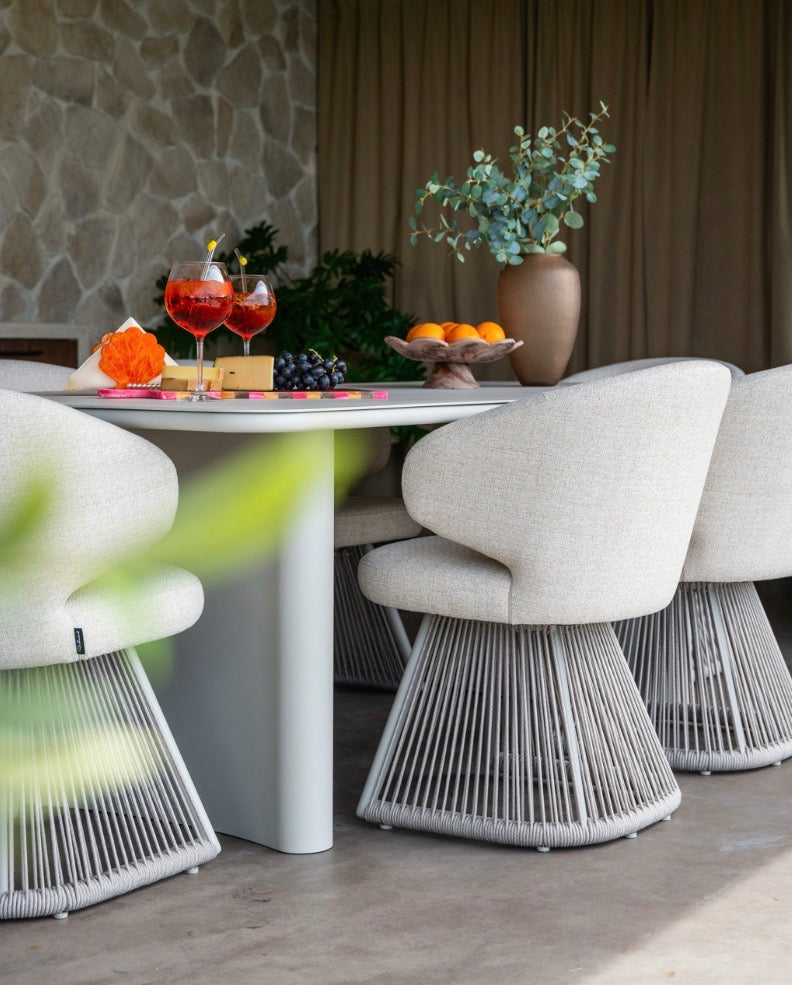 Nuba Luxury Woven Rope Outdoor Dining Chair