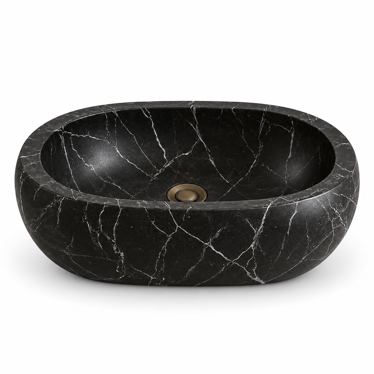 NOIR NATURAL BLACK MARBLE OVAL VESSEL SINK