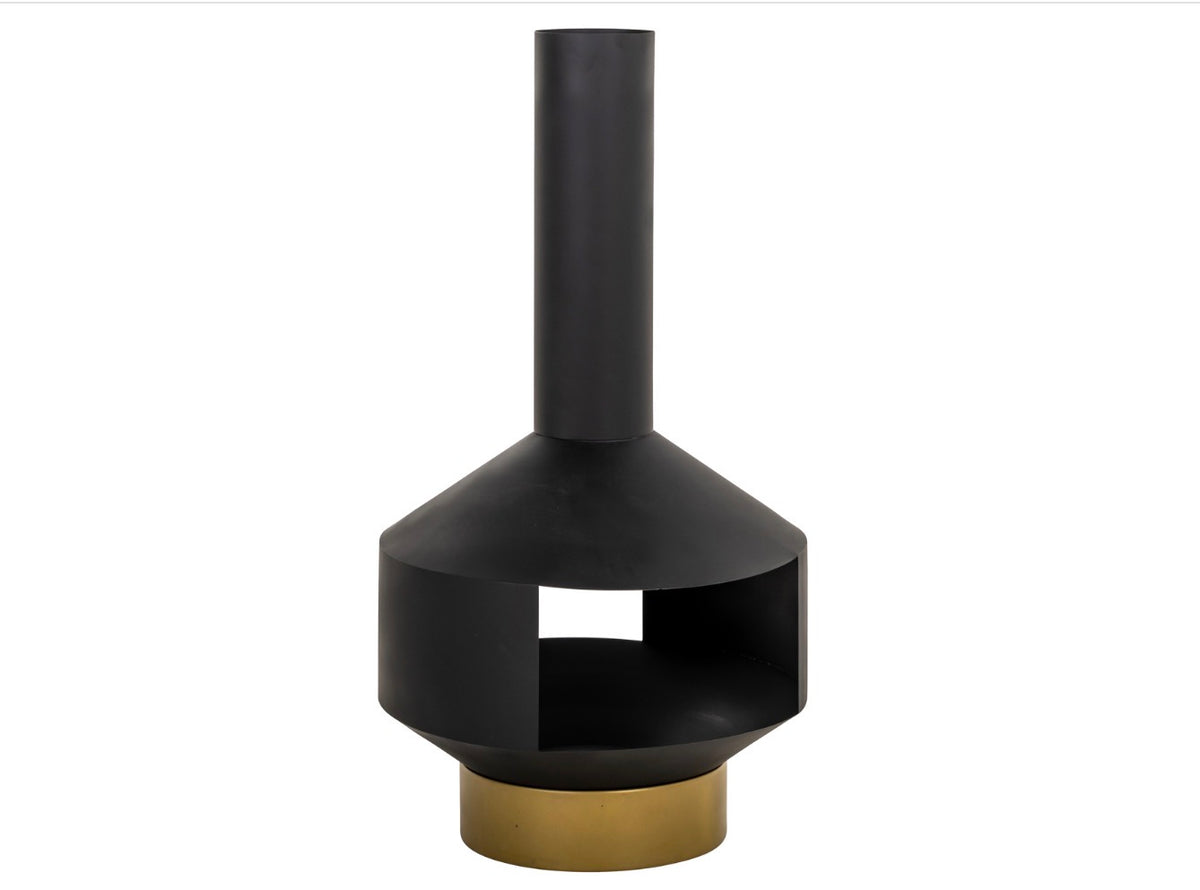 Quinn Black & Gold Outdoor Chiminea