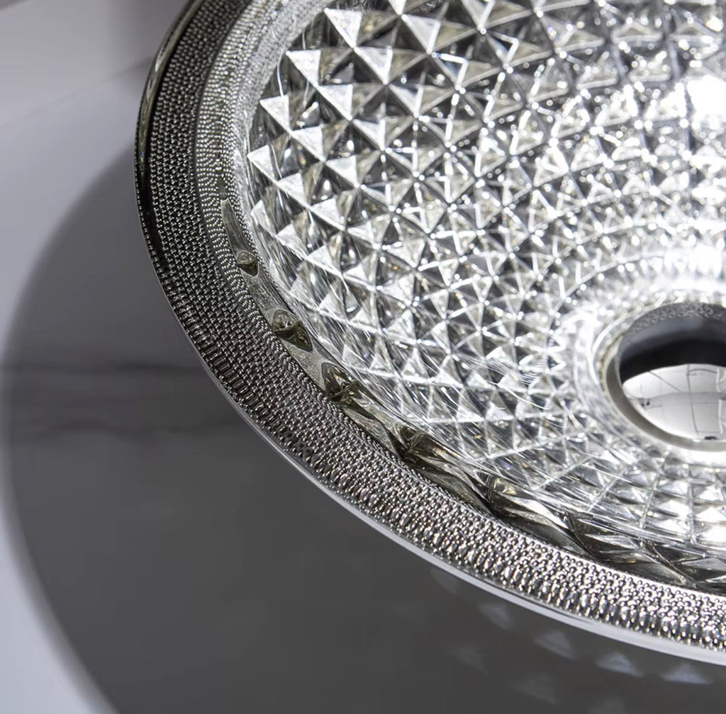 Diamante Faceted Glass Vessel Sink