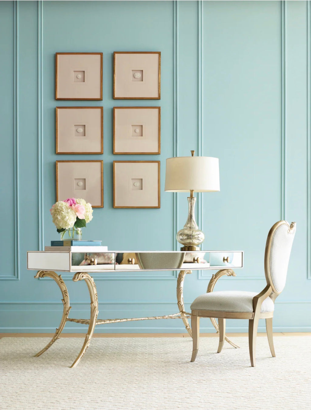 Casa Milano – Fontainebleau Gold-Framed Dining Side Chairs (Set of 2)