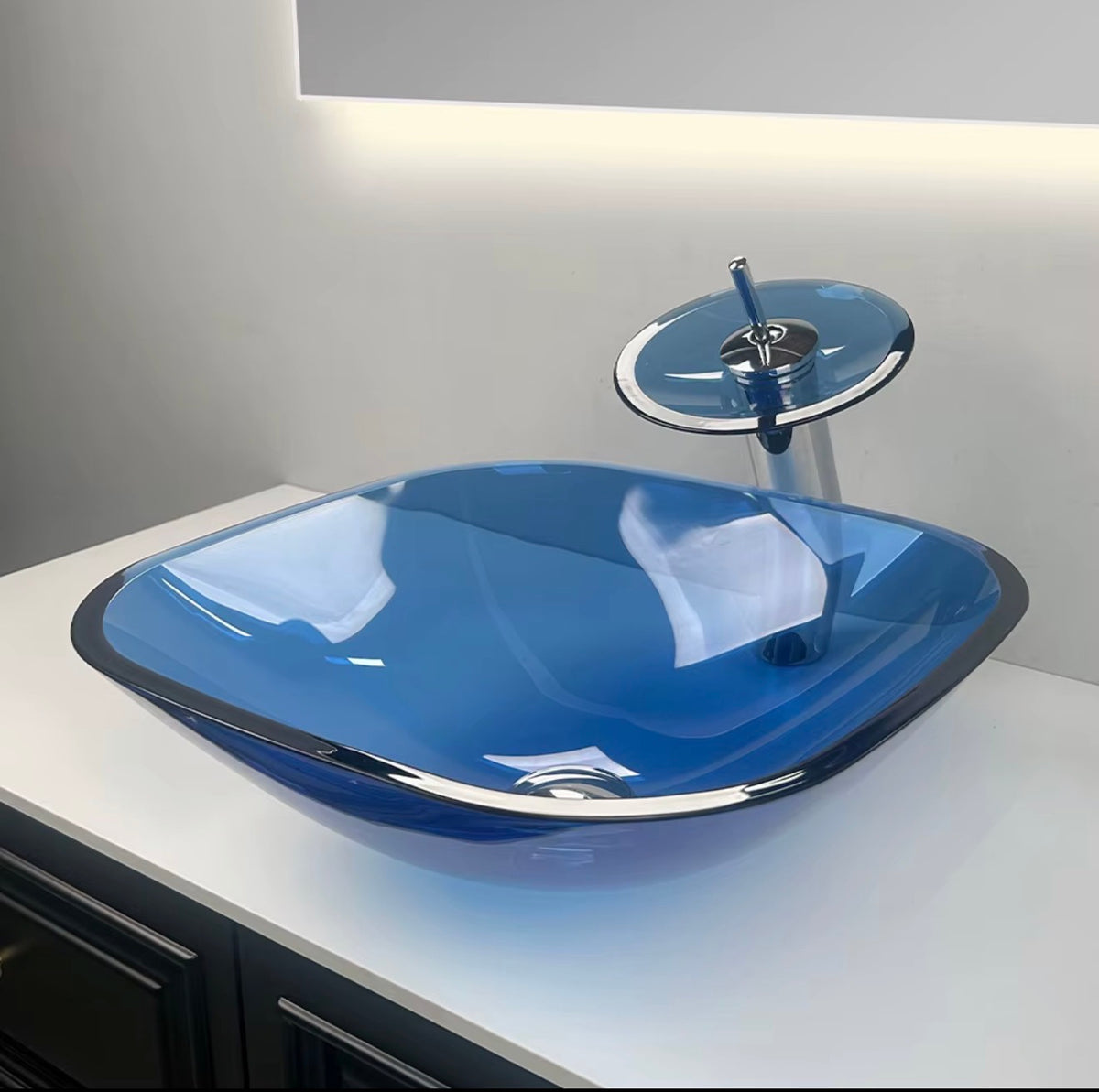 Adriana Sculptural Glass Vessel Sink Set
