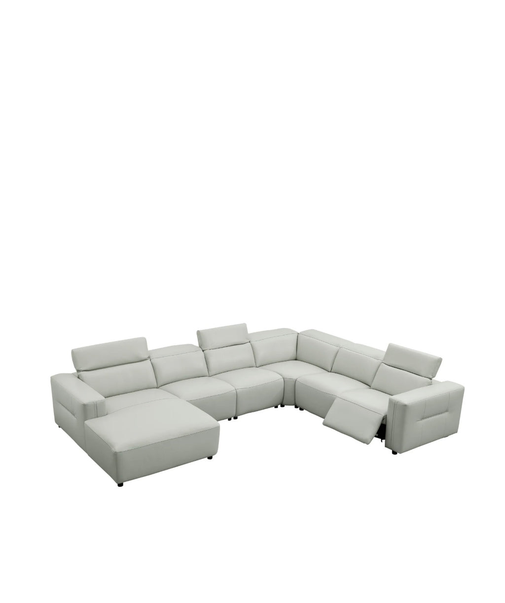 Casa Milano Noelia Italian Leather Power Reclining Sectional with Chaise