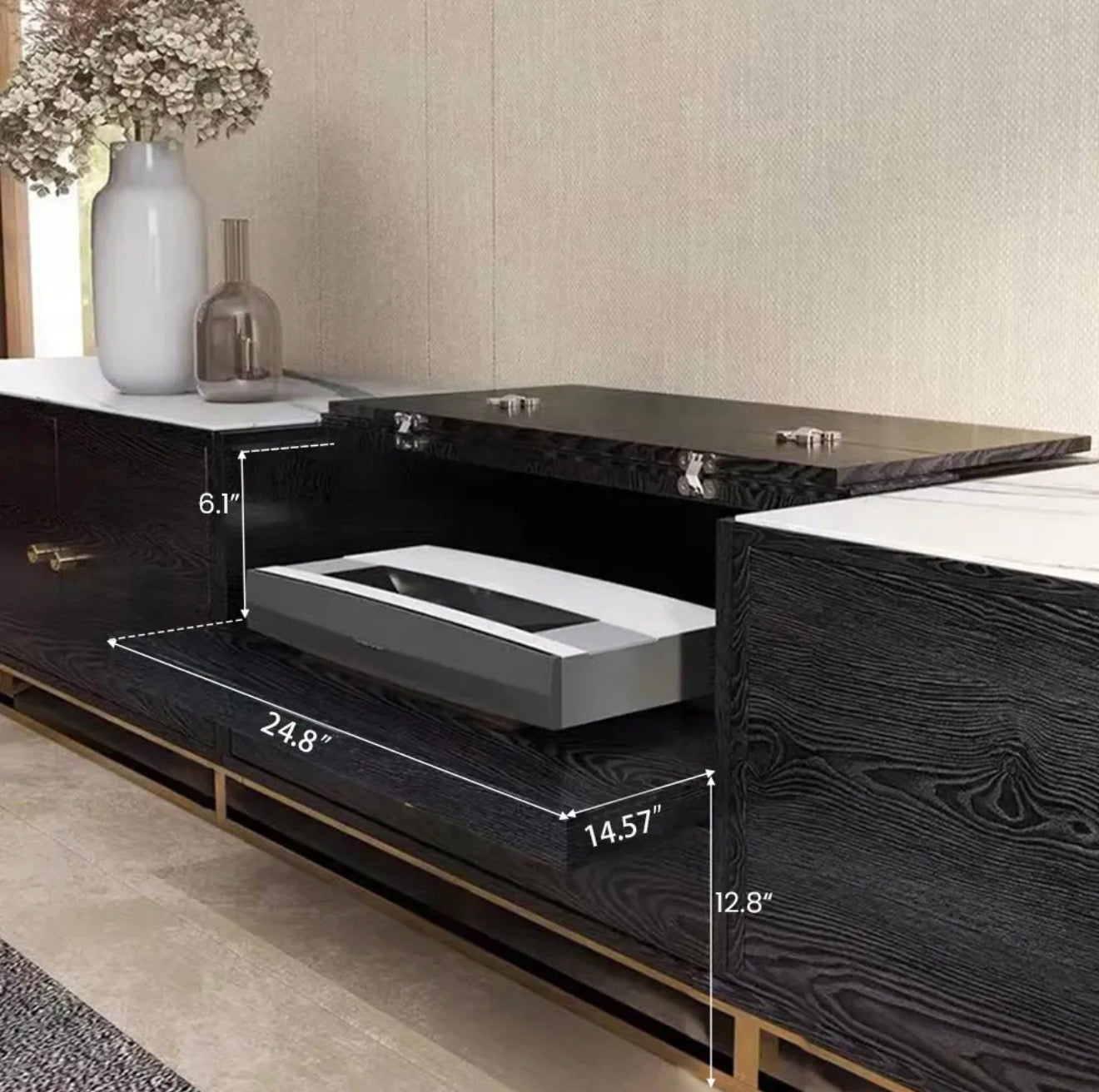 Casa Milano Sheri 83” Black Luxury TV Console