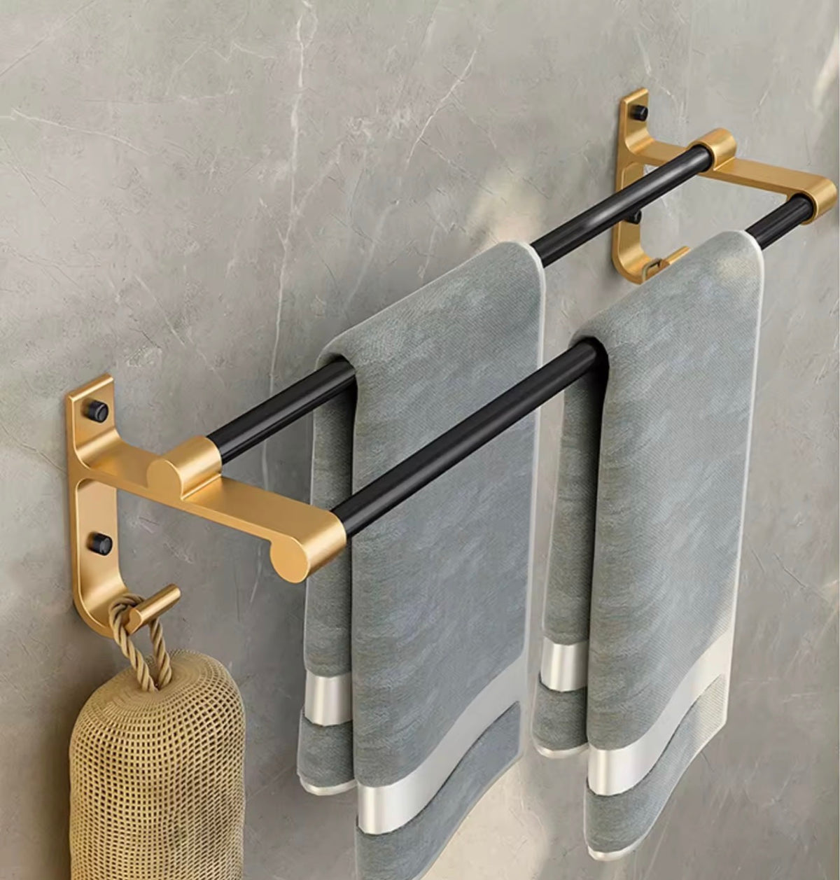 ALESSANDRO BLACK & BRUSHED GOLD BATHROOM HARDWARE SET