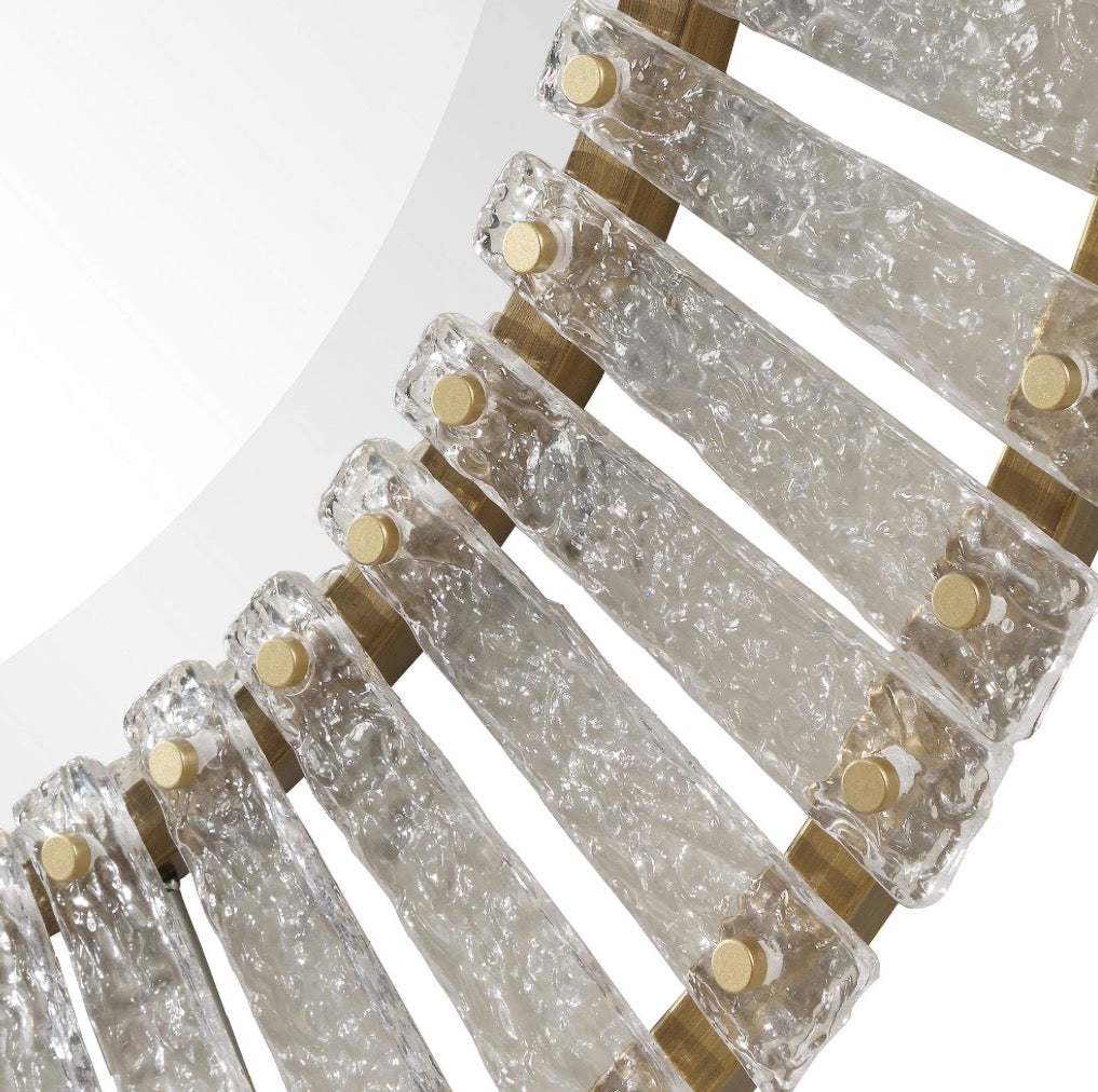 Casa Milano Denali Round Mirror – Brushed Gold Textured Glass