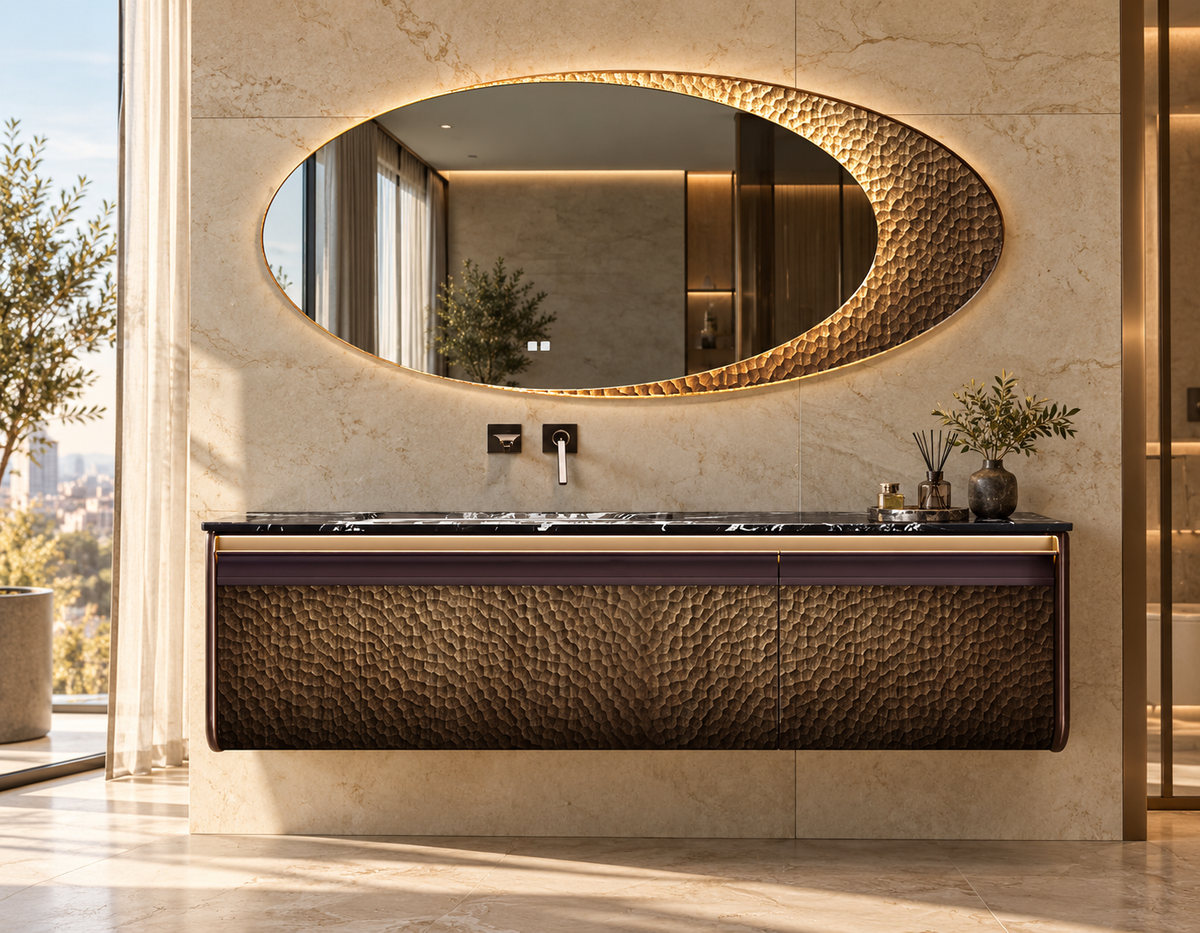 ROMANO SCULPTED BRONZE LUXURY BATHROOM VANITY SET
