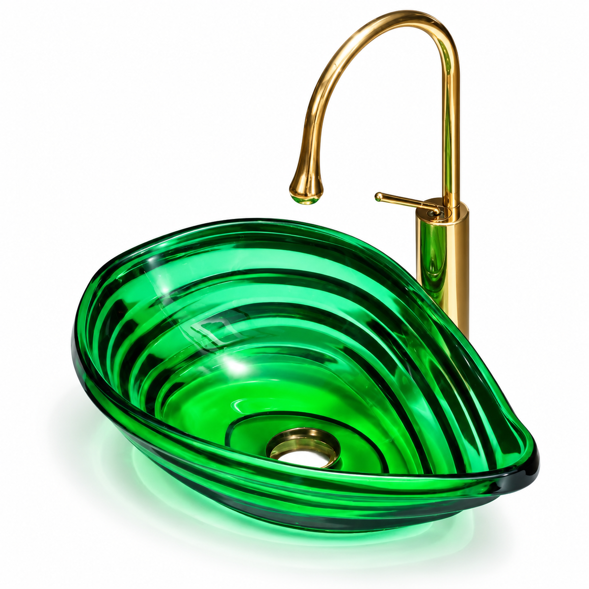 GISELLE ART CRYSTAL GLASS VESSEL SINK