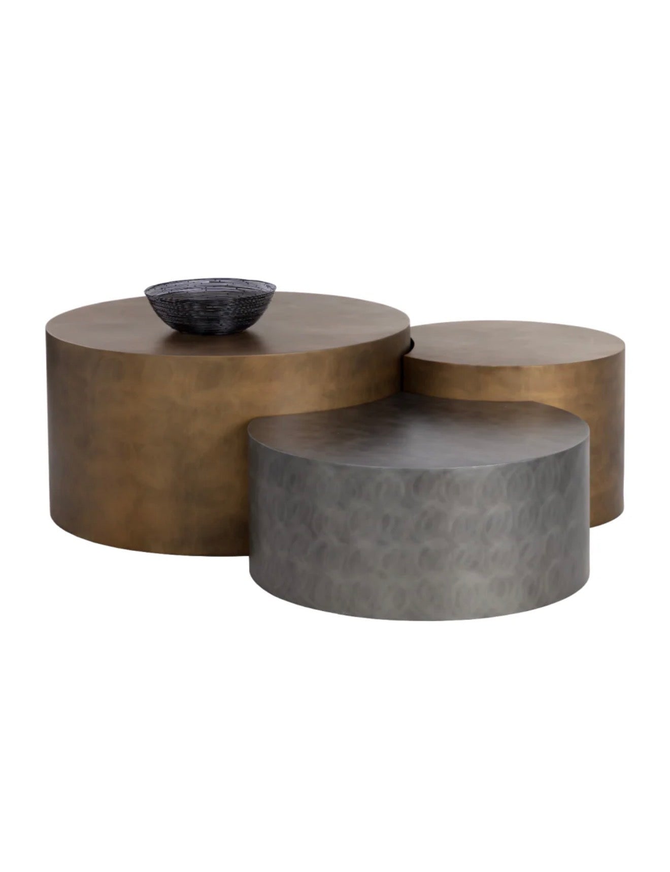 Casa Milano – Antique Brass Nesting Coffee Tables (Set of 3) | Splendido Neo