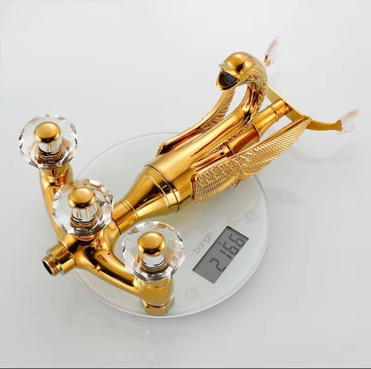 Vittoria Swan Sculptural Brass Shower Set