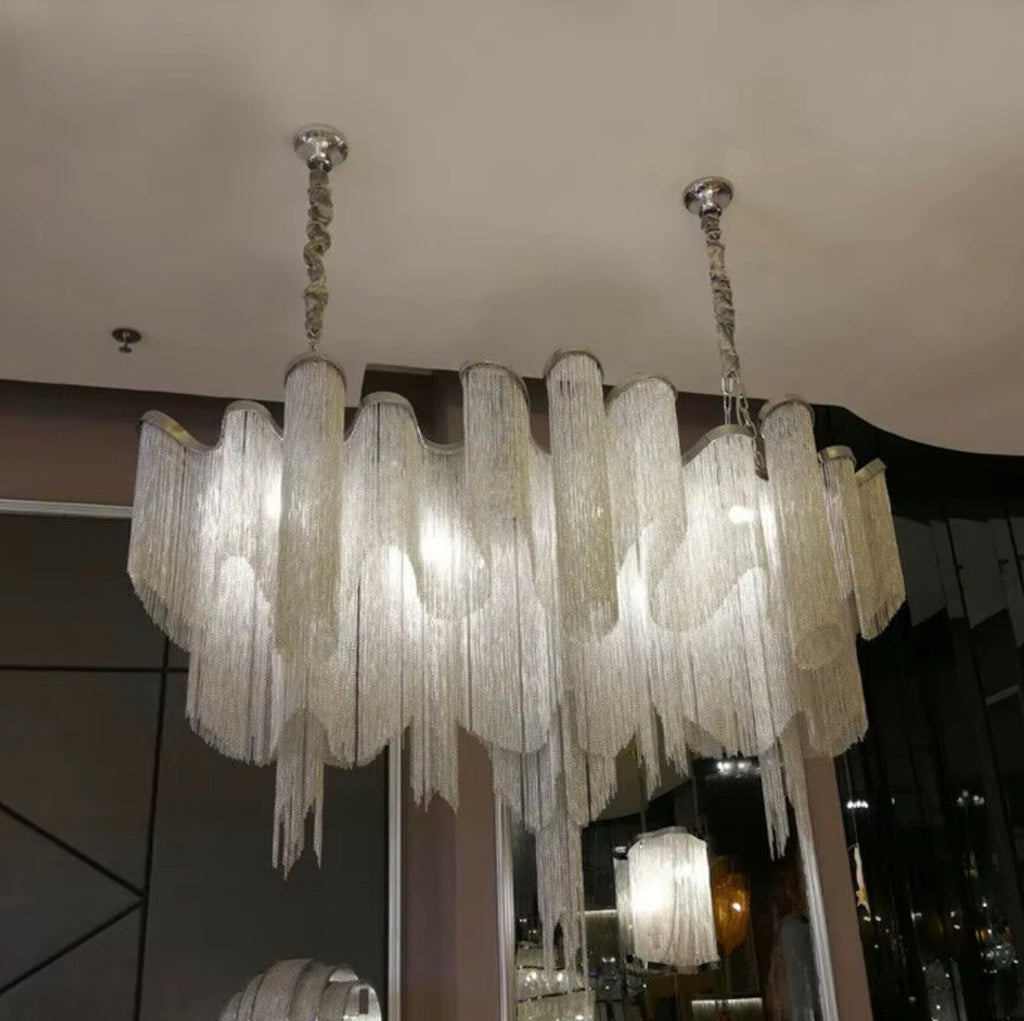 Silver Tassel Chandelier