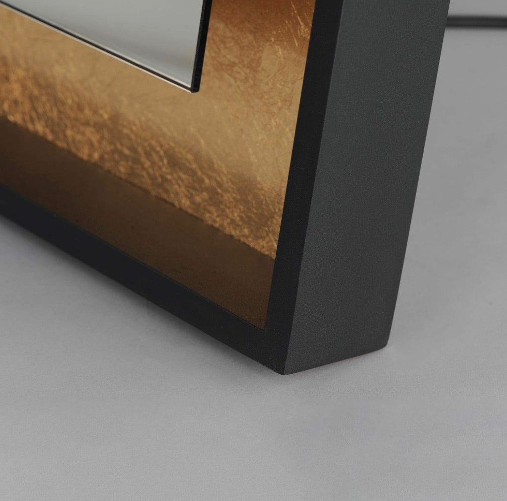 Casa Milano – Floating Gold & Black Rectangular Floor Mirror (30” x 67”)