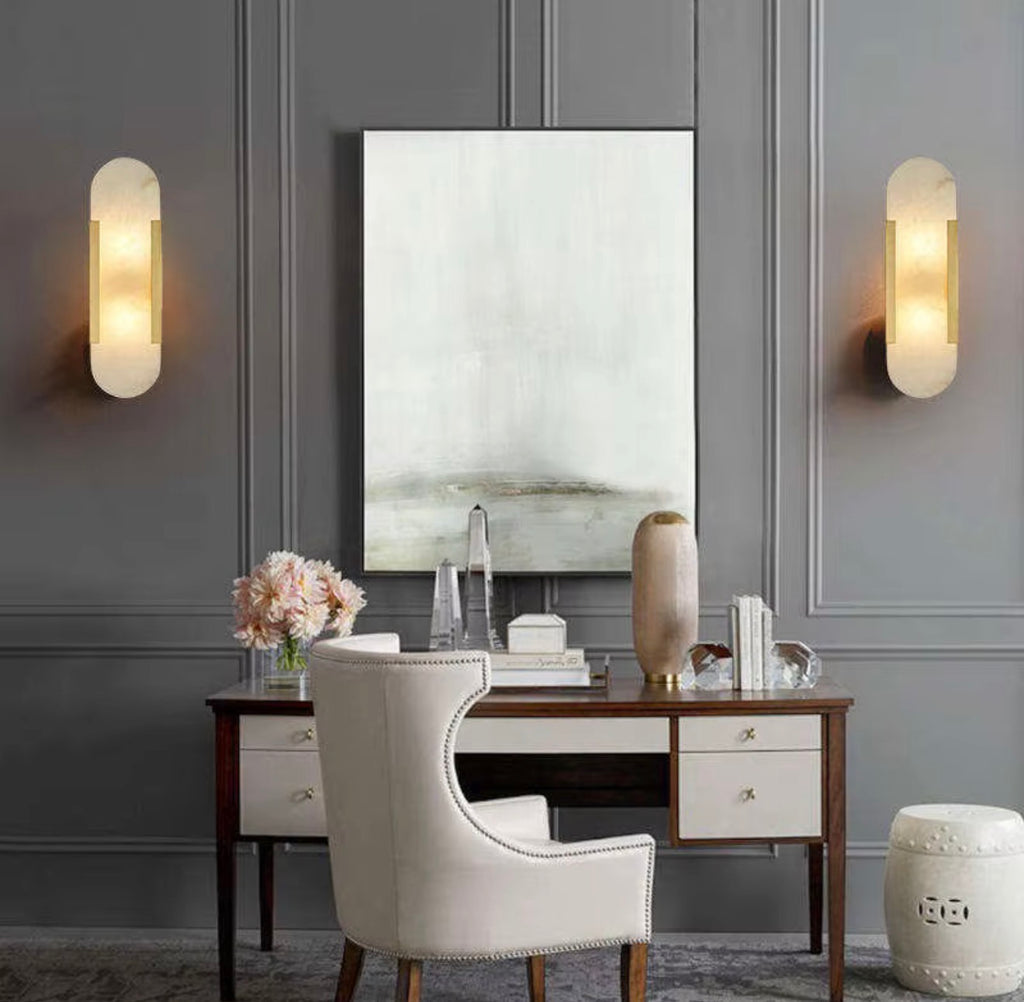 Aurelio Alabaster Natural Marble Wall Sconce
