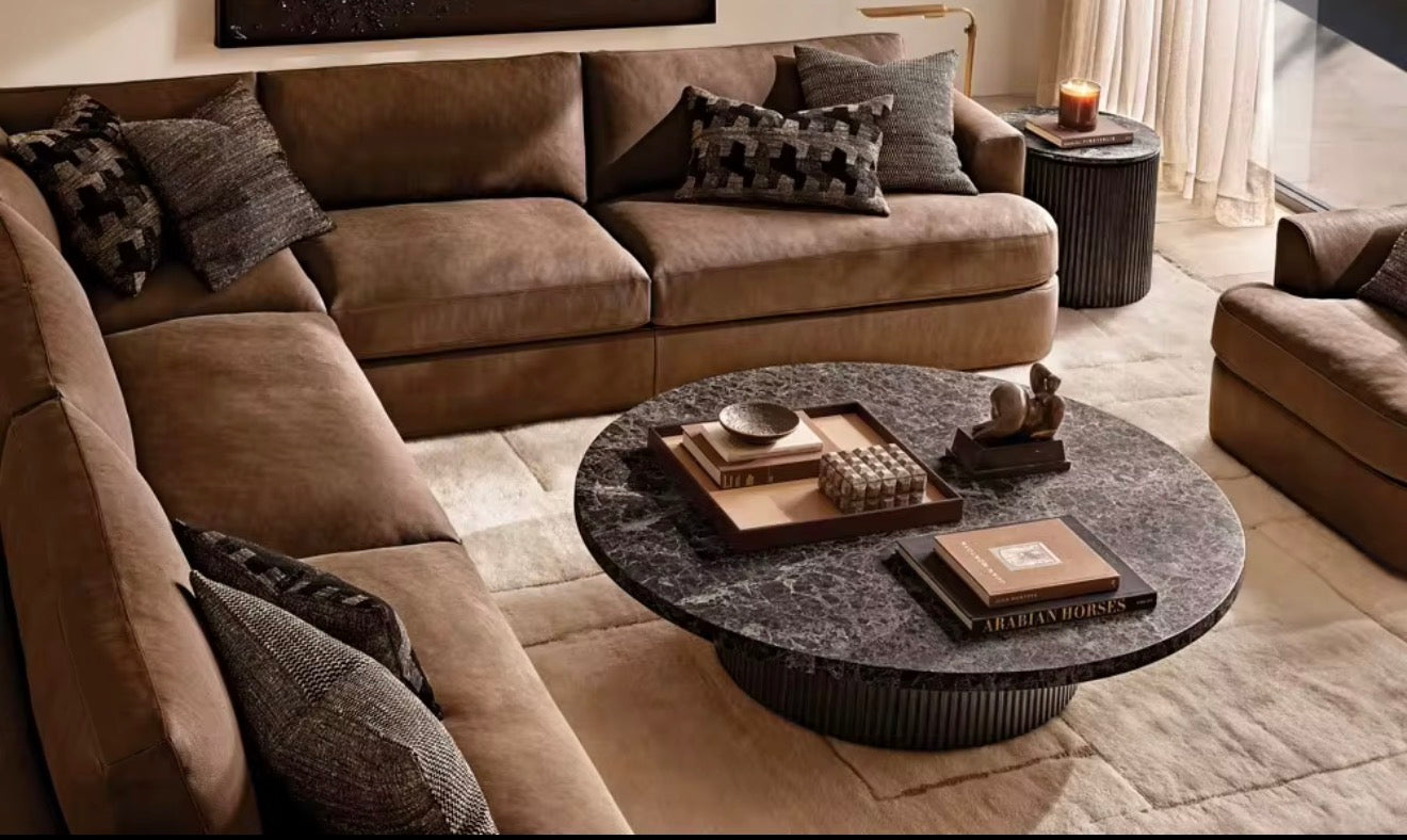 Casa Milano Siena Fluted Marble Coffee Table