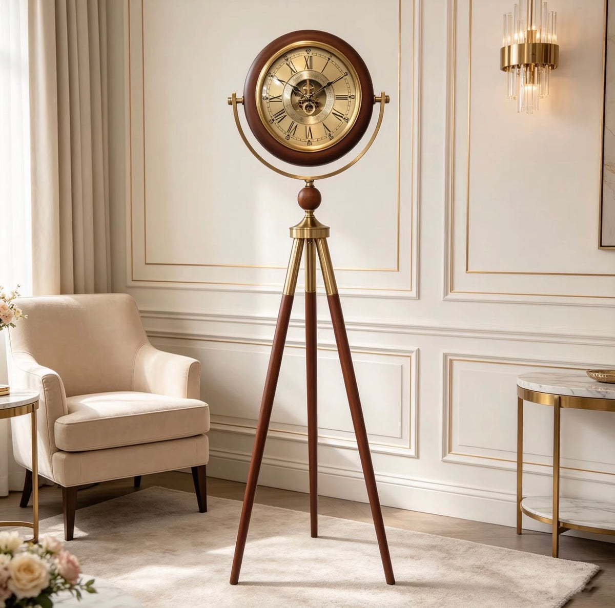 Retro Tripod Floor Clock