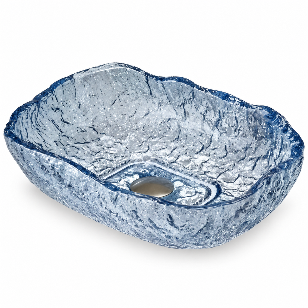 Ginevra Sculptural Crystal Glass Vessel Sink