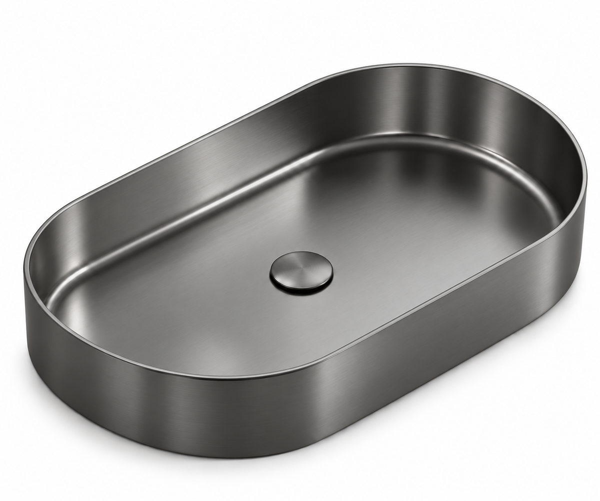 Vittoria Two-Tone Gold & Black Stainless Steel Vessel Sink