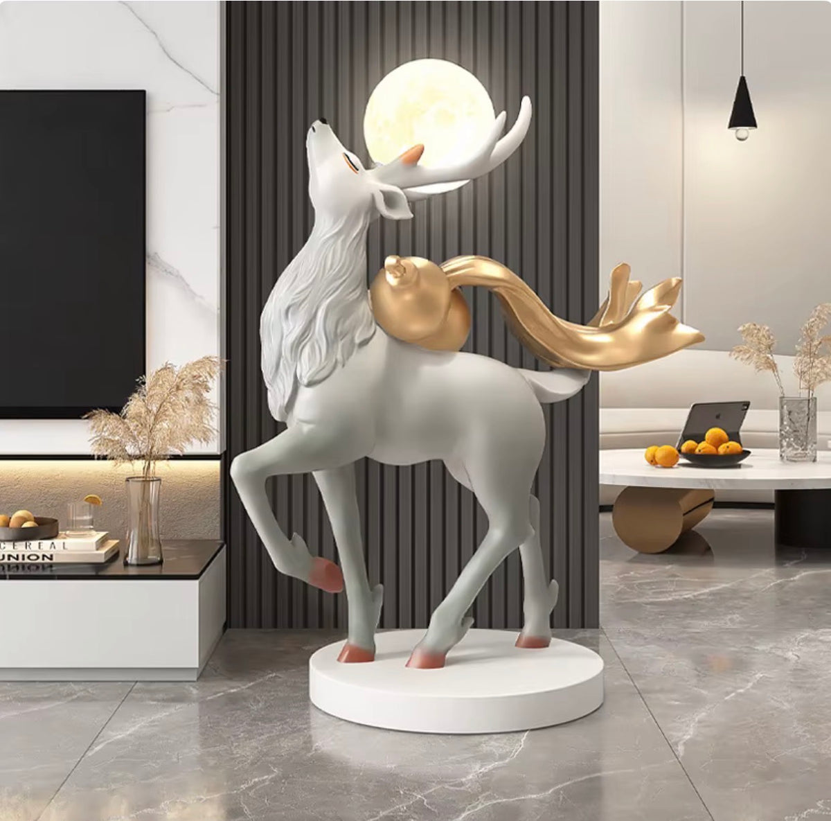 Lunaro Illuminated Deer Floor Sculpture