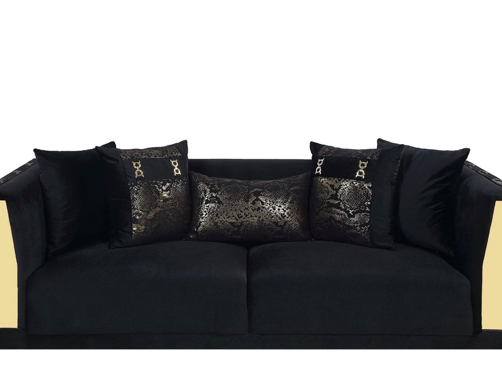 Casa Milano Monaco Black Living Room Set | Quick Ship