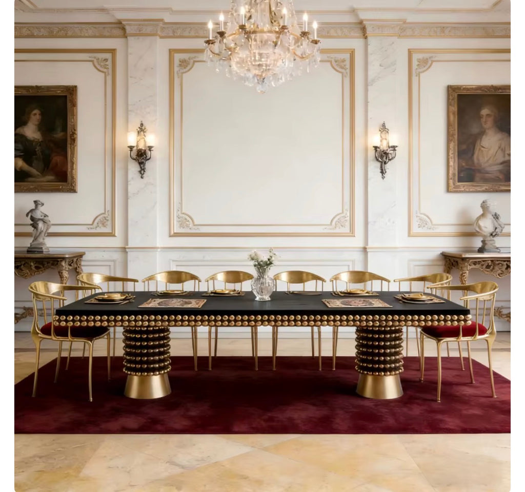 Casa Milano Valentino Noir Beaded Luxury Dining Table