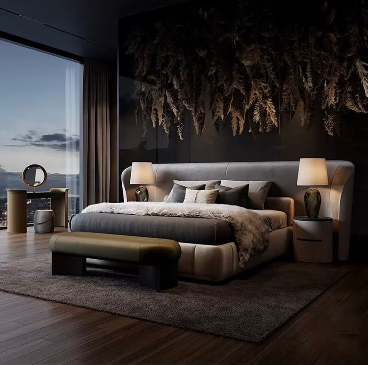 Lorenzo Grand Wingback Bed