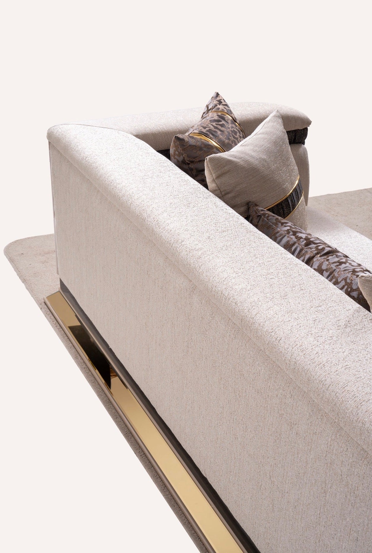 Casa Milano Diamond Collection Luxury Sofa Set with Gold Accents