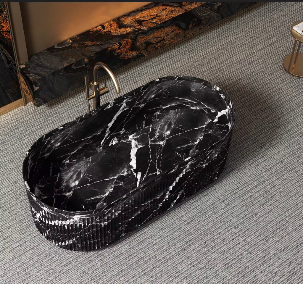 Nero Sculptural Stone Bathtub