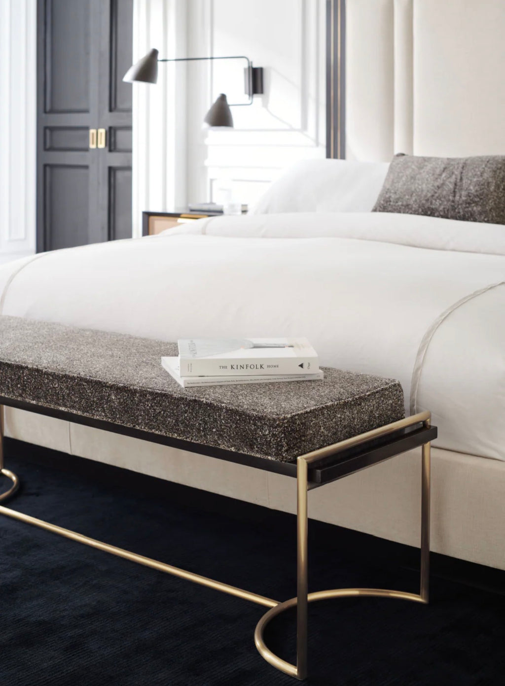 Casa Milano – Gray Velvet Slim Line Luxury Bench