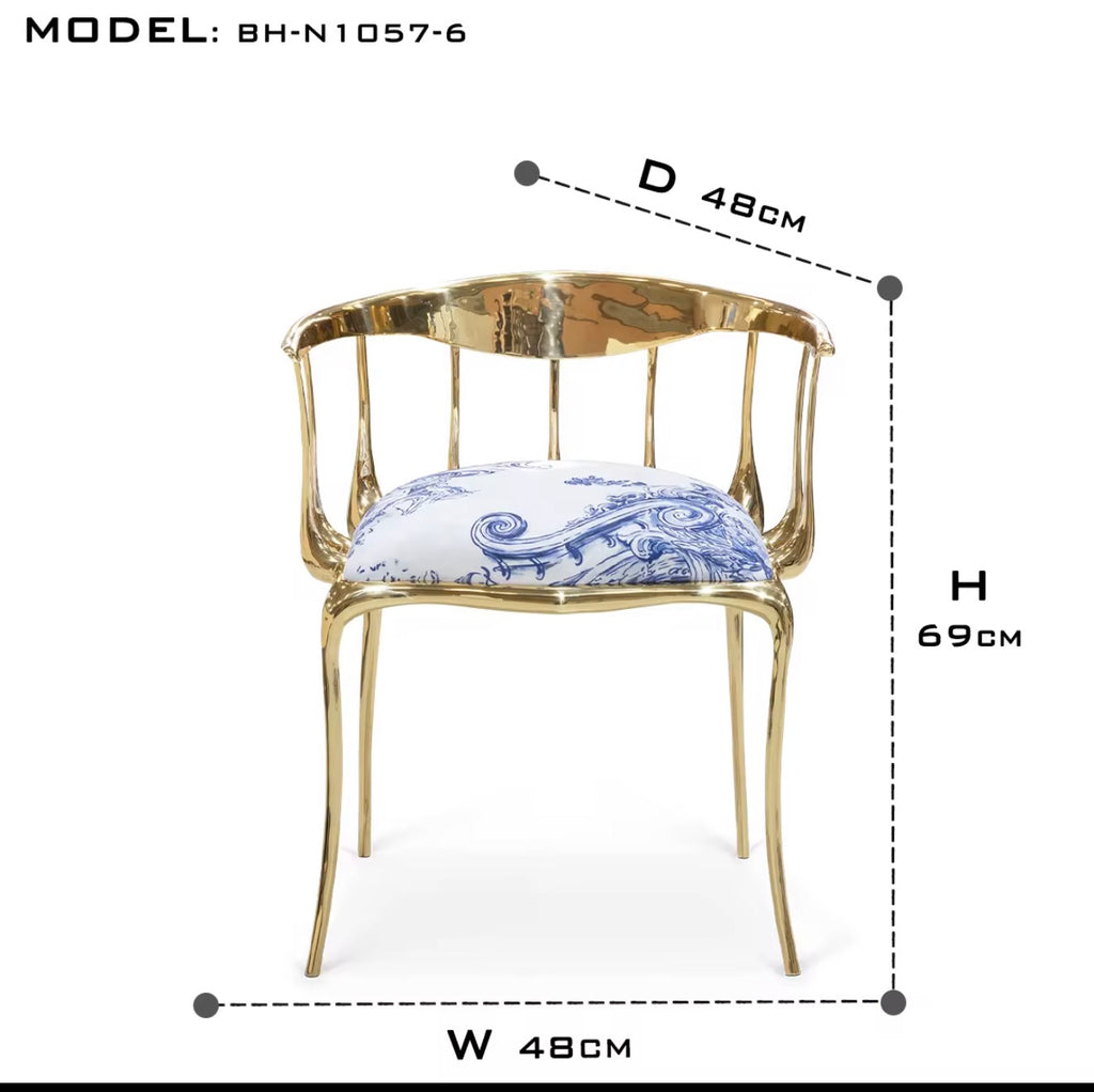 Casa Milano Sculptural Copper Dining Chairs — Set of 2