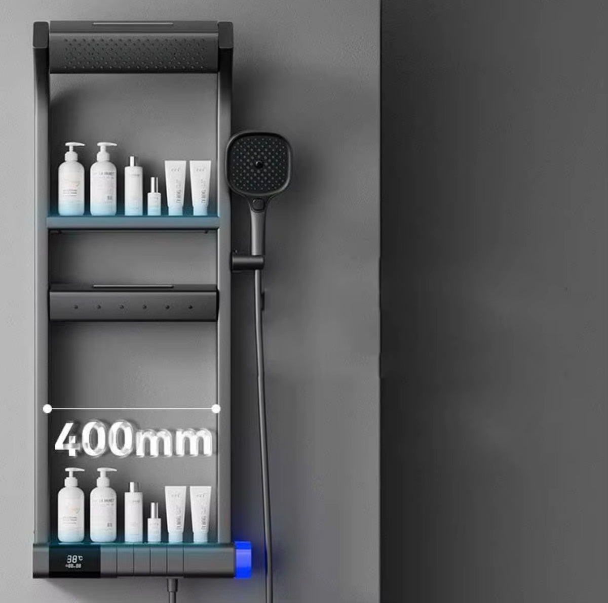 Bellara Thermostatic Waterfall Shower System with Digital Display