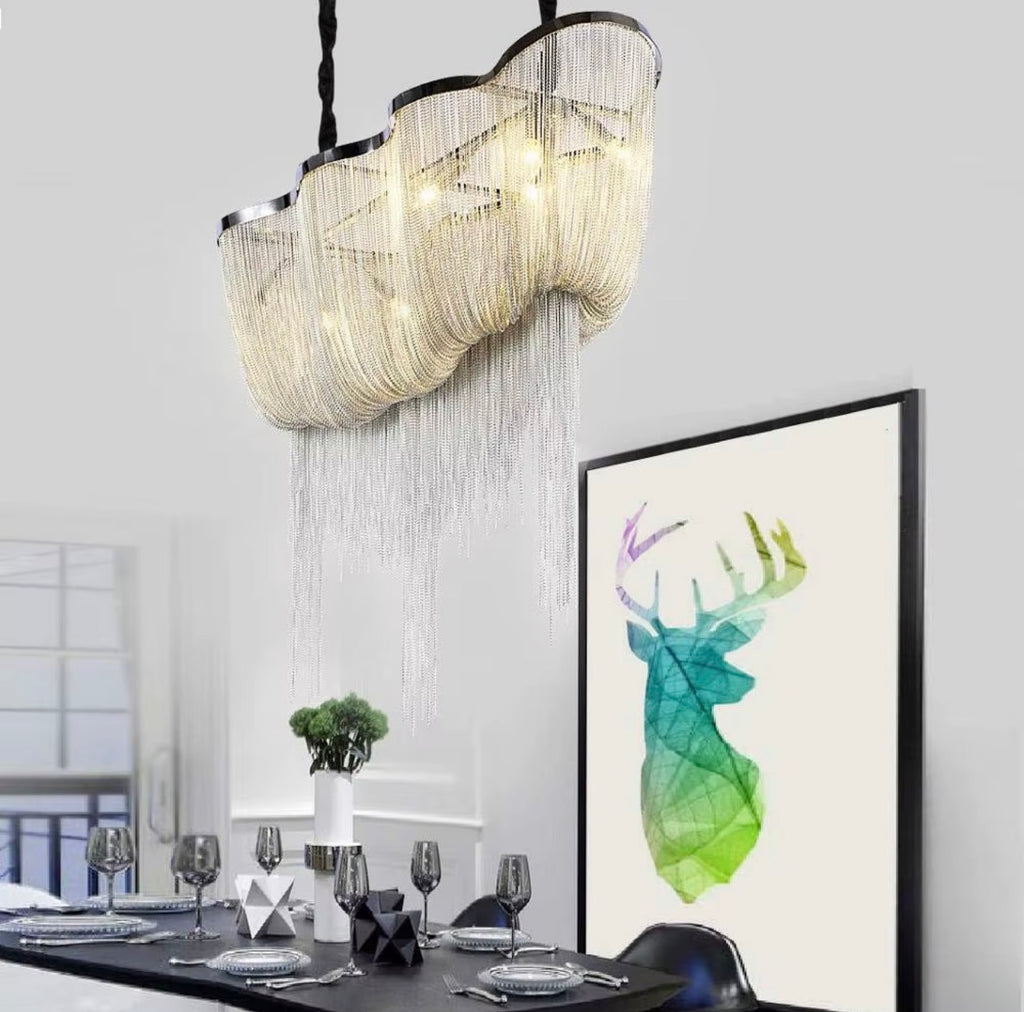 Silver Cascade 8-Light Chandelier