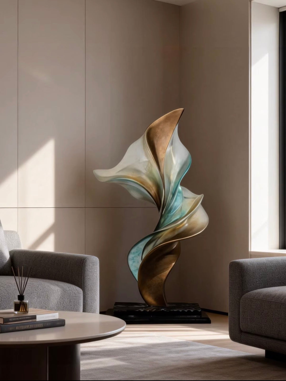 Seraphine Shimmering Resin Floor Sculpture