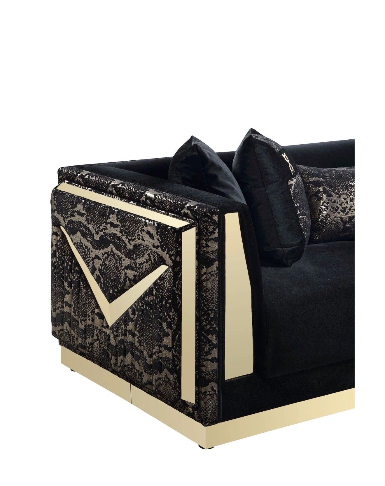 Casa Milano Monaco Black Living Room Set | Quick Ship