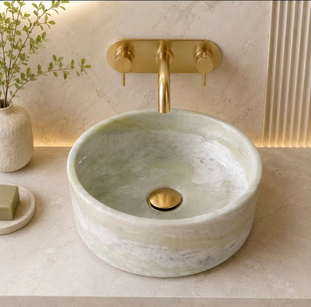 Verde Mist Natural Stone Vessel Sink