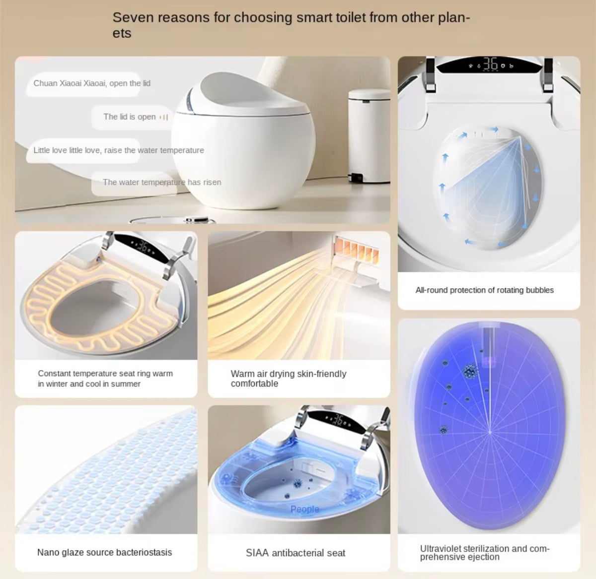 LUCENZO FULL-FUNCTION SMART TOILET WITH HEATED SEAT & BIDET