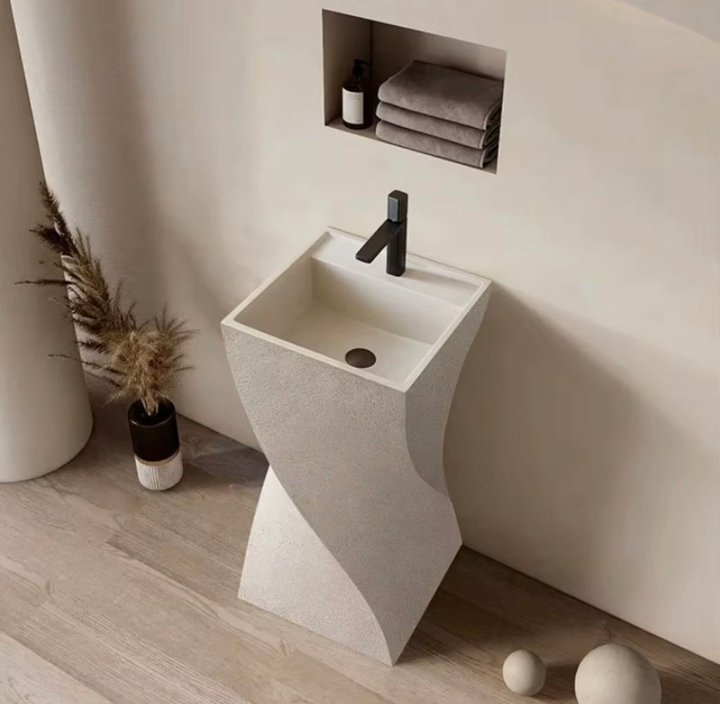 Vittoria Sculptural Artificial Stone Pedestal Sink