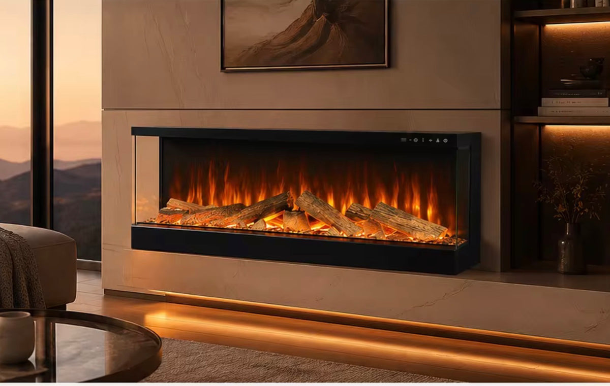 Milano Vista 40” Three-Sided LED Electric Fireplace