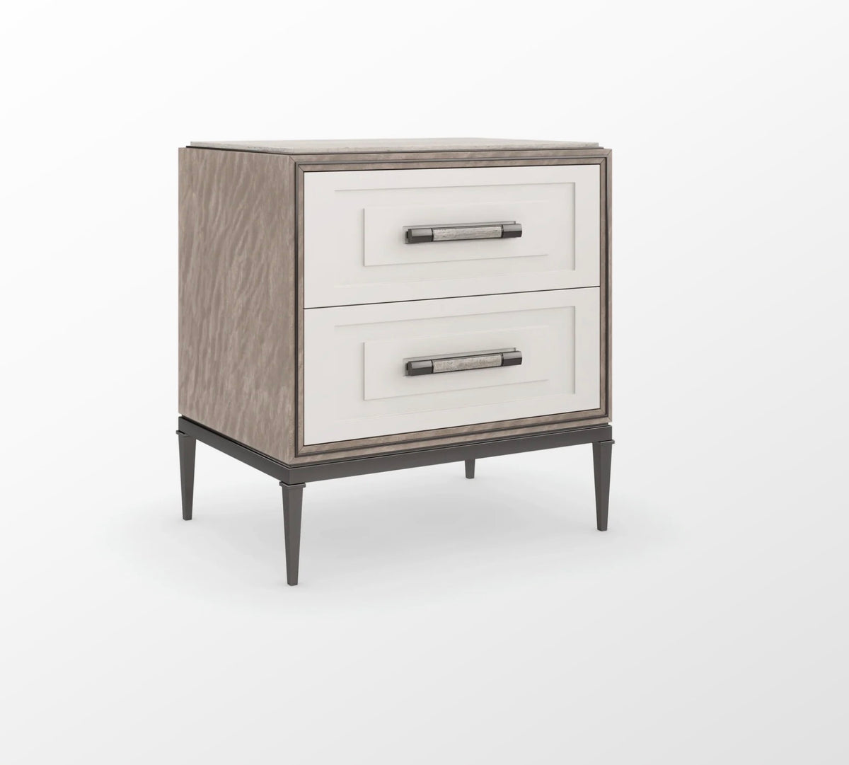 Caracole I'm Impressed Silver Travertine Nightstand