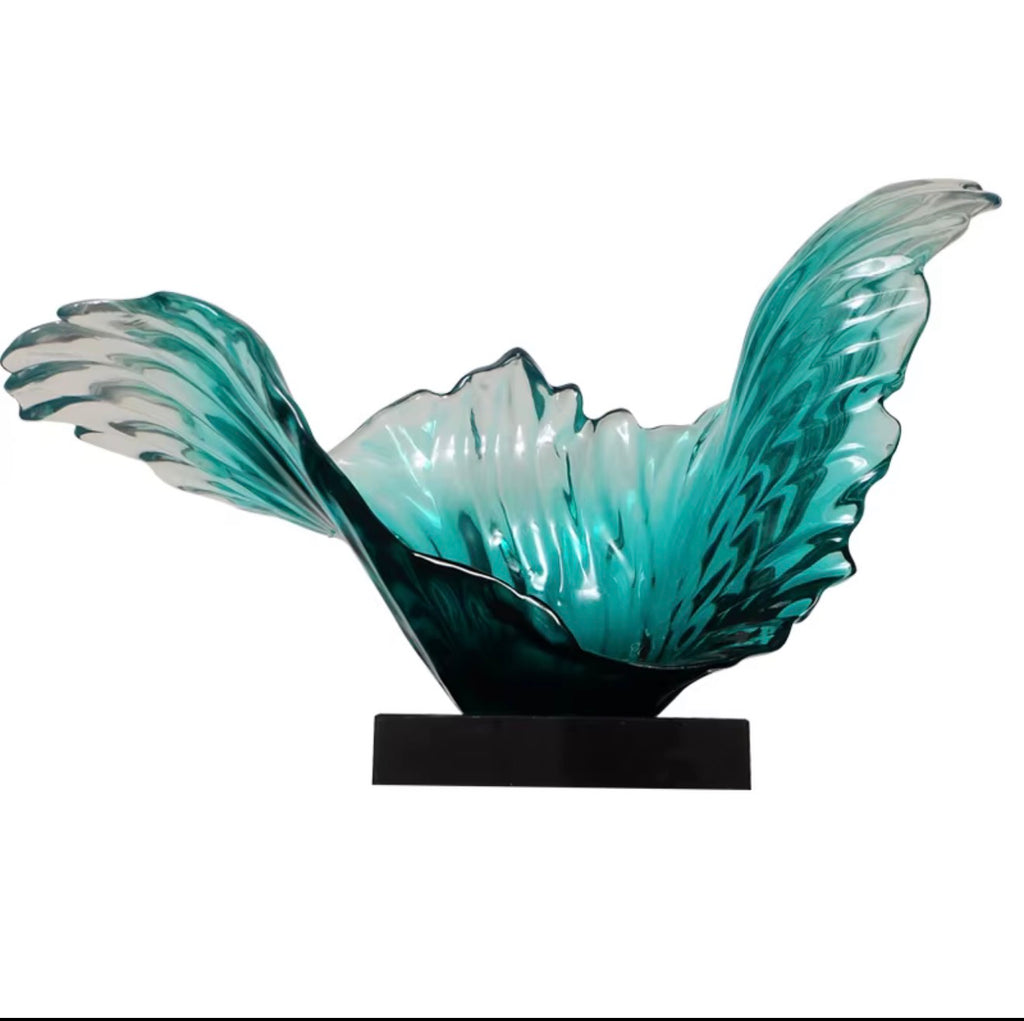 Azure Bloom Sculptural Centerpiece
