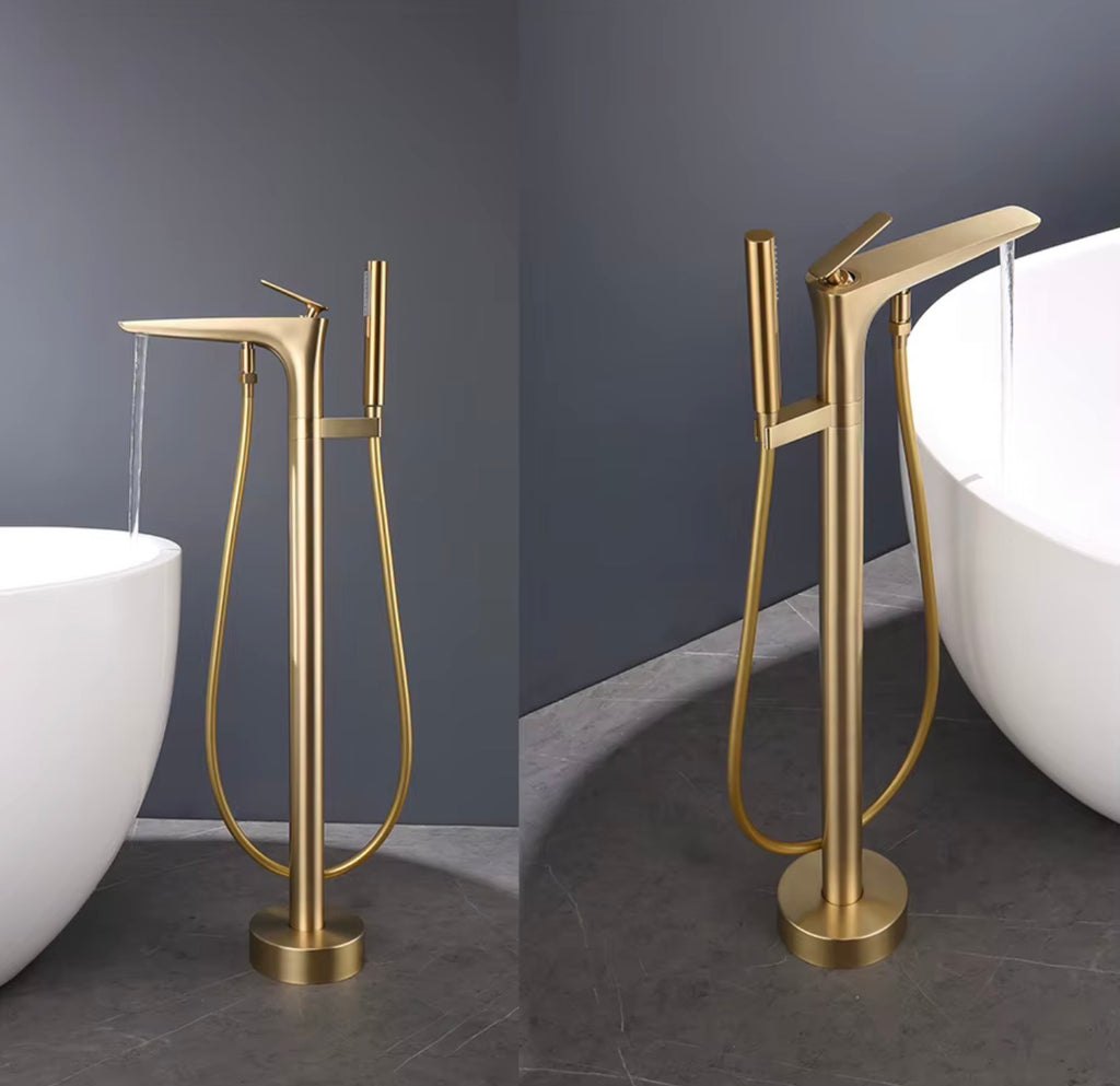 Marcello Solid Brass Freestanding Tub Filler with Hand Shower